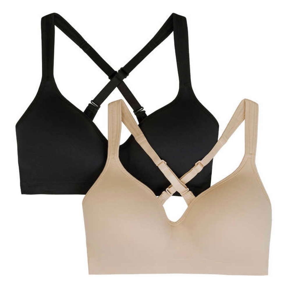 Carole Hochman Ladies' Wirefree Adjustable/Convertible Bra, 2-pack Small